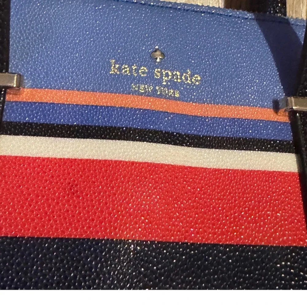 Kate Spade Vintage Rainbow Multi-Striped Tote Crossbody Handbag